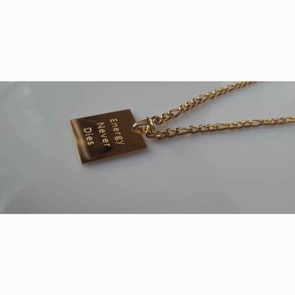 Gold Affirmation Pendant Necklace - Picture 3 of 4